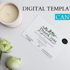 Candle Care Card Template | Minimalistic | Candle Care Instructions | Thank You Card | Digital Templates | Business Inserts | Edit On Canva