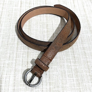 Vintage leather snakeskin belt by Hartford
