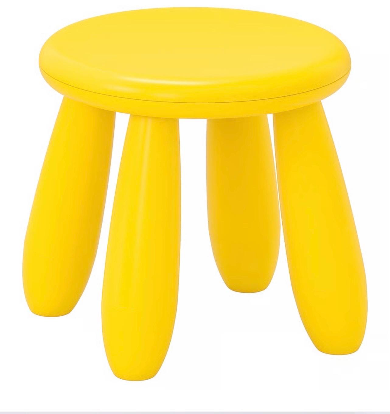 Vintage Ikea Children's Stool Mammutt in Yellow Excellent