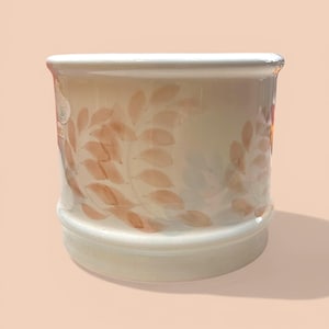 Jersey Pottery plant pot pastel leaf design hand painted original vintage