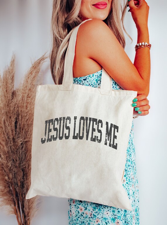 Jesus Loves Me Christian Shoulder Tote Bag Jesus Loves Me Christian Shoulder Tote Bag
