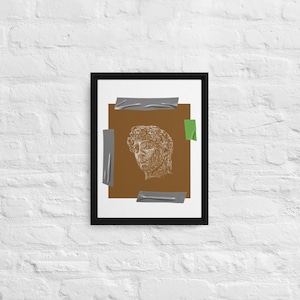 Classical Art Sketches Michelangelo David Contempory Framed canvas