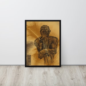 Classical Art Sketches Rodin Thinker Contemporary Framed canvas