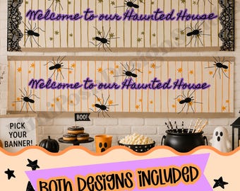 Halloween bannerpakket, Spookhuis banner, Walgreens Halloween banner, Halloween feestdecoratie, Printbare banner 6x2, Muurdecoratie, downloaden