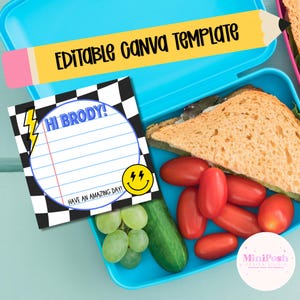 Editable Lunchbox Notes Bundle | Personalized Name Back to School Lunch Notes (Canva Template) | Back to School Digital Download | Printable