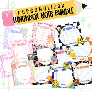 Editable Lunchbox Notes Bundle | Personalized Name Back to School Lunch Notes (Canva Template) | Back to School Digital Download | Printable