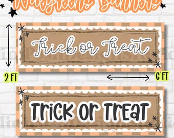 Halloween Walgreens bannerpakket, banner van 2x6 voet, Halloween feestdecoratie, printbare banner voor 'trick or treat', downloaden, decoratie voor in de klas, PNG