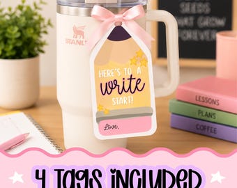 Bundel met cadeaulabels voor de eerste schooldag voor leerkrachten | Labels voor de eerste schooldag | Schoolcadeaulabels | Direct te downloaden en printbaar | Potloodlabel