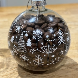 Coffee Filled Glass Christmas Bauble Ball