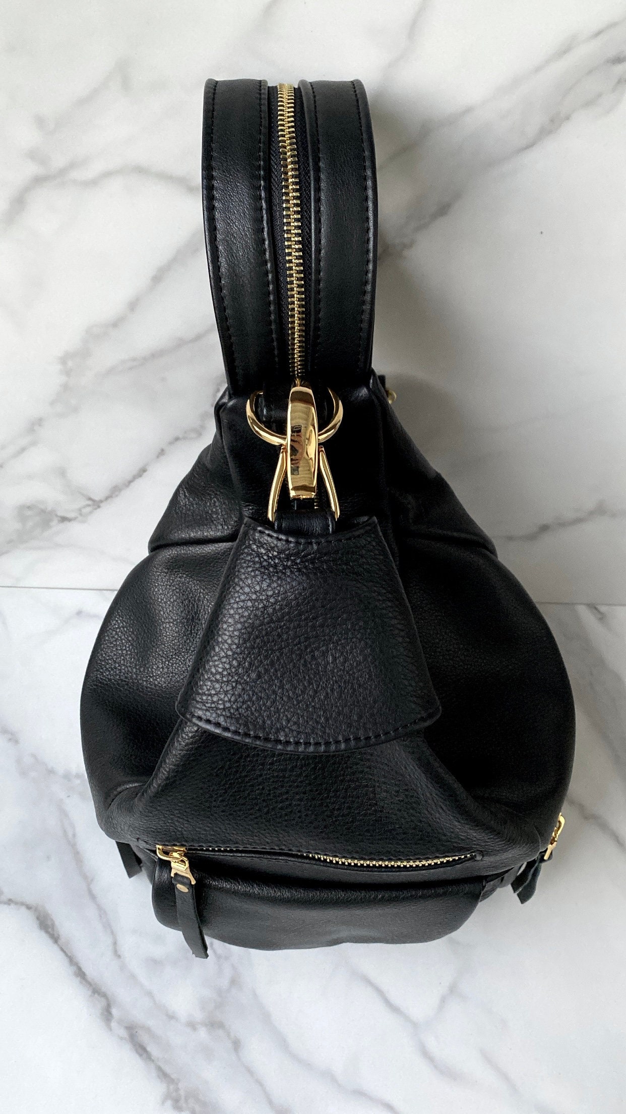 Black Leather Backpack with Gold Hardware - Women\'s Everyday Pack Real Leather 15.6 Inch Laptop Daypack Backpack for Women  main image 4