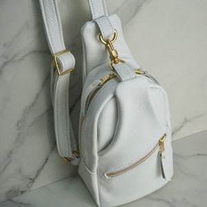 white leather crossbody bag, white leather sling, womens leather purse, handmade purse,  crossbody bag, genuine leather