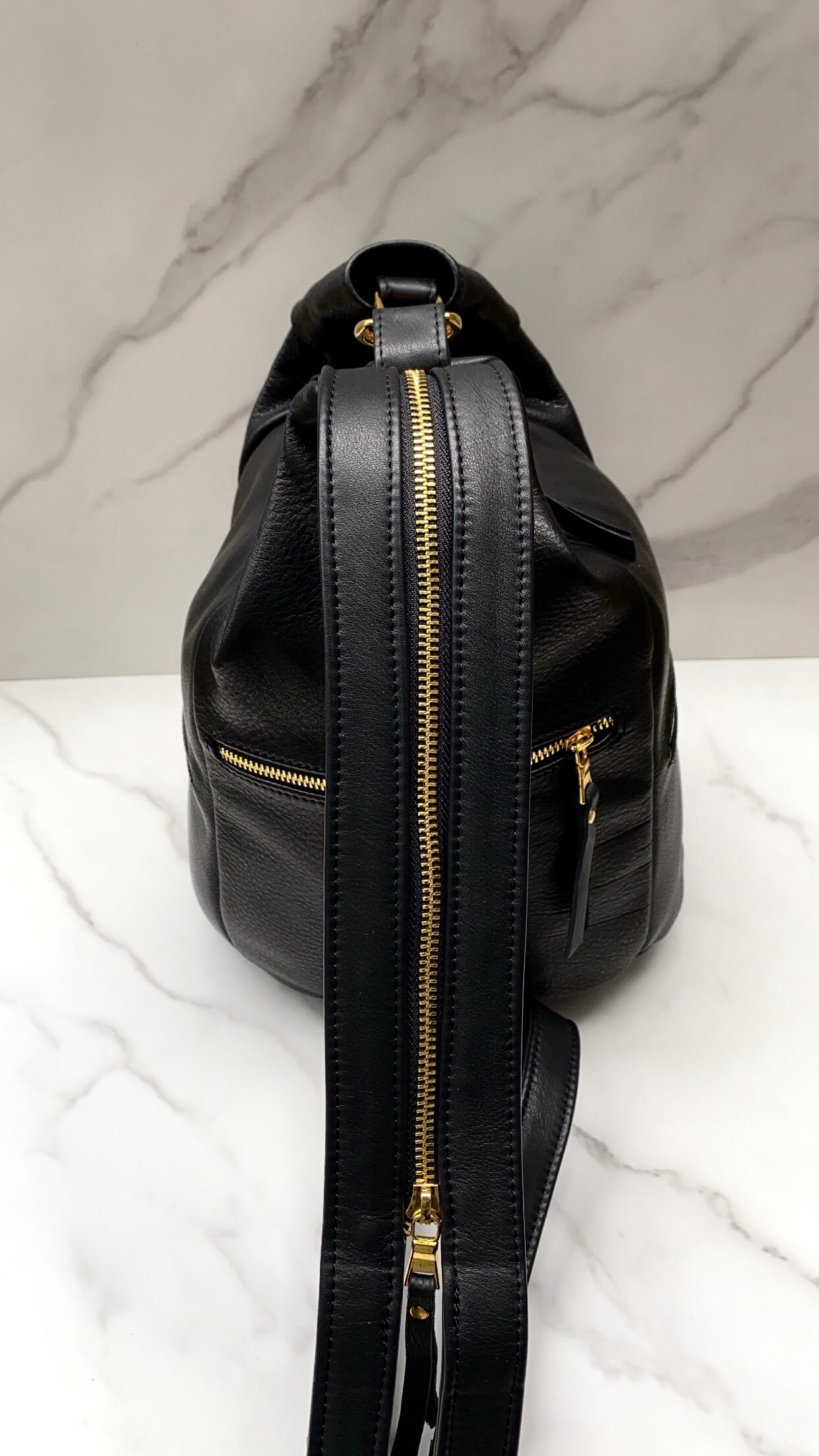 Big Black Leather Backpack, Handmade Leather Backpack, Womens Leather