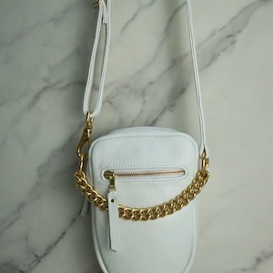 white leather crossbody bag, premium leather, white leather purse, womens handbag, women&#39;s purse, handmade, leather, stylish leather purse