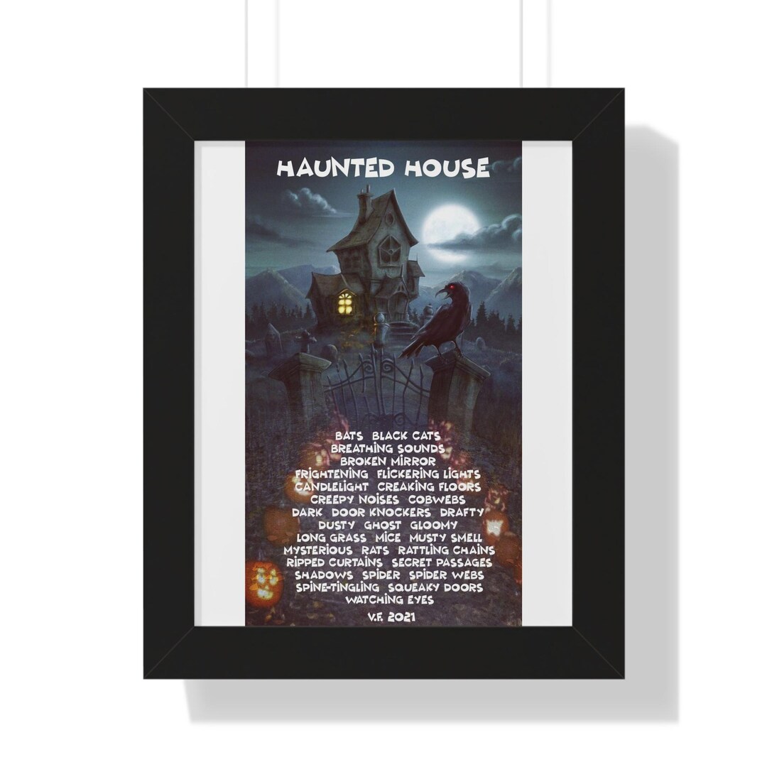 Haunted House Framed Vertical Poster - Etsy