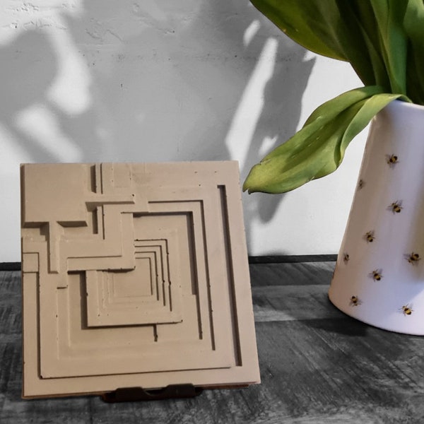Small Brutalist Concrete Ennis House tile by architecture Frank Lloyd Wright art deco mid century modern
