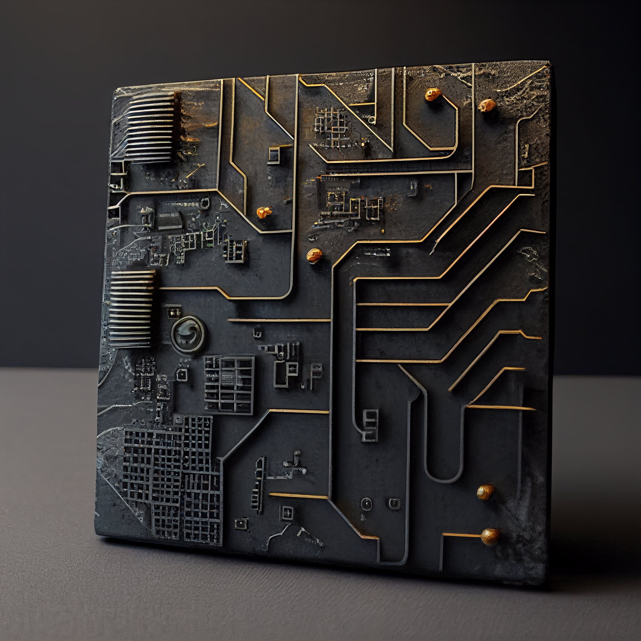 Brutalist Circuit Board Tile Inspired by Frank Lloyd Wright's Ennis ...