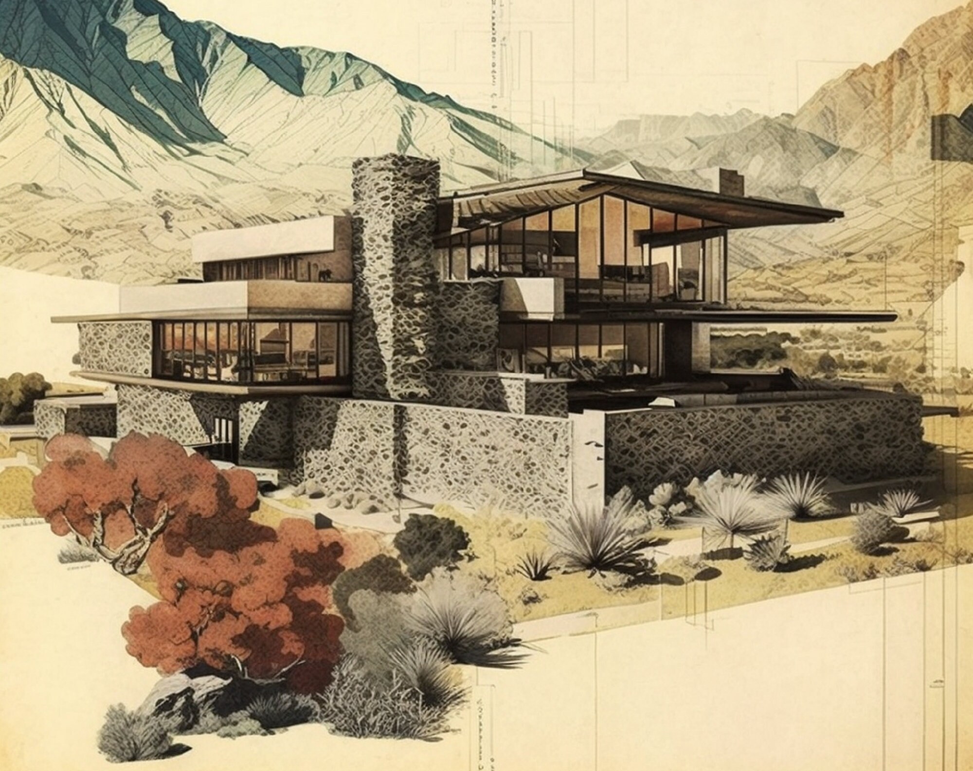 Art Deco, Mid Century House Inspired by Frank Lloyd Wright's ...