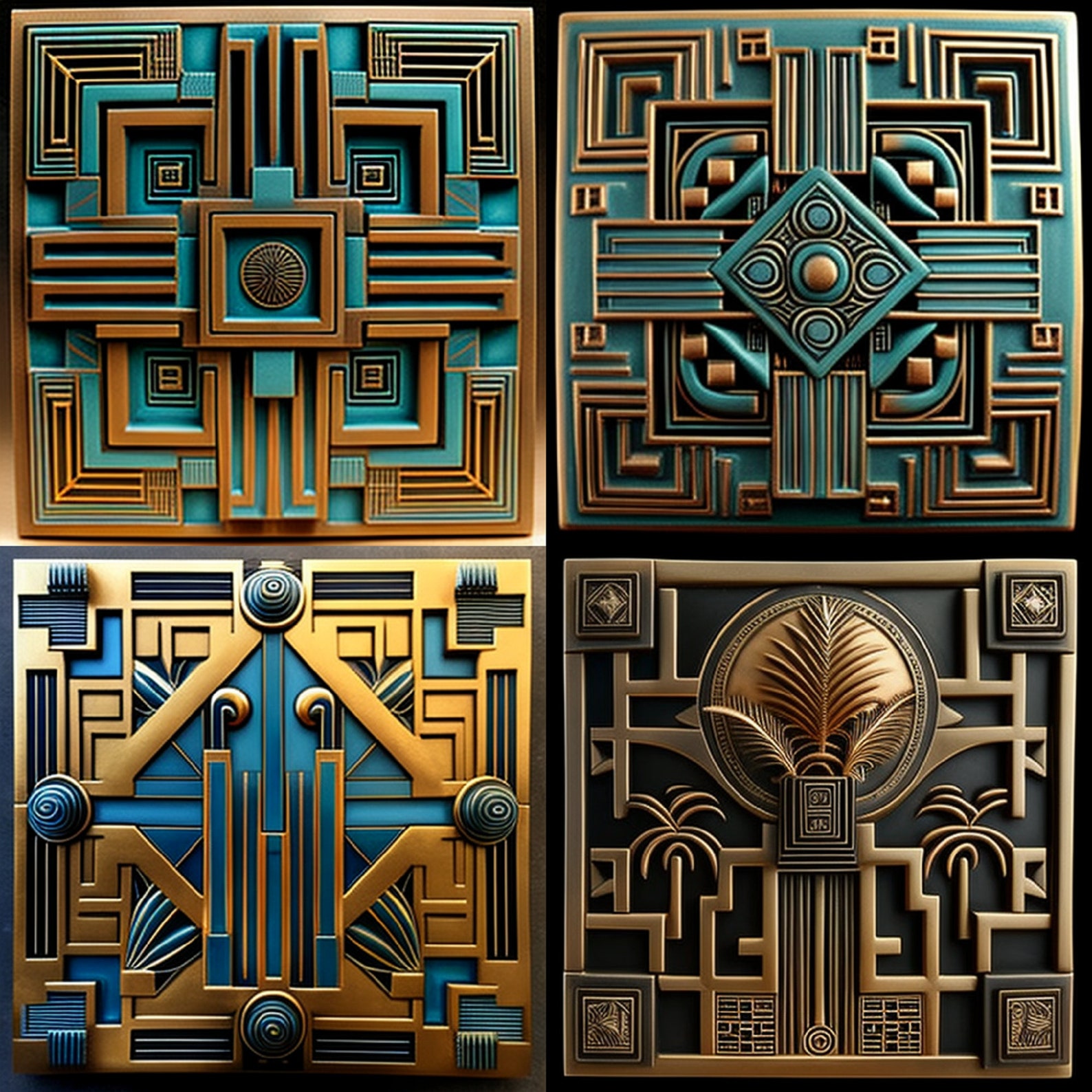 Art Deco Tile Inspired by Frank Lloyd Wright's Ennis House Digital