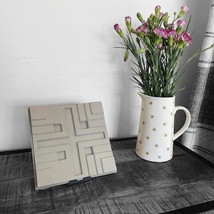 Brutalist Large Concrete Millard House tile X4 by architecture Frank Lloyd Wright art deco mid century modern