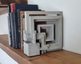 Ennis House Concrete Bookends – Frank Lloyd Wright Inspired Architectural Decor