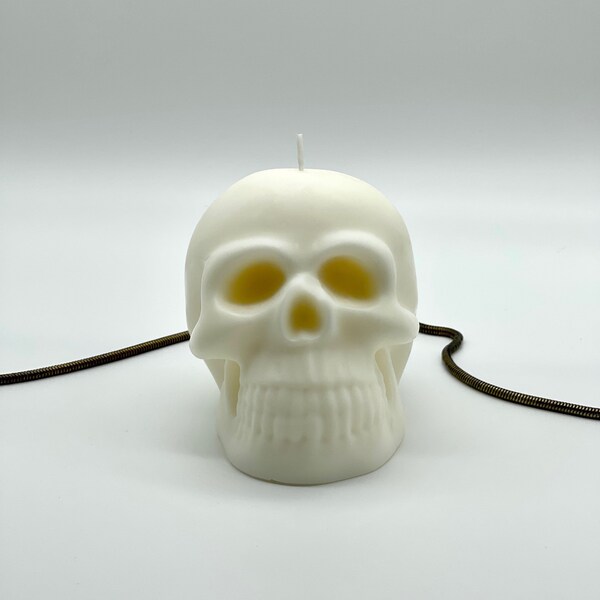 Happy Skull Candle, Schädel Kerze, Deko Kerze, Vegan, Gothic Geschenk, Halloween, Geschenkidee, Motivkerze