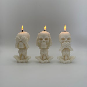 Skeleton Family Candles, Motif Candle, Candle, Skeleton Candles, Set of 3