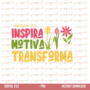 Maestra diseño digital, diseño español, diseño de sublimación Png español, Maestra PNG