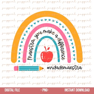 Maestra diseño digital, diseño español, diseño de sublimación Png español, Maestra PNG