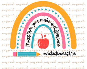 Maestra diseño digital, diseño español, diseño de sublimación Png español, Maestra PNG