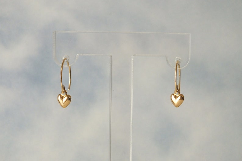 Mixed Heart Hoop Gold Earrings main image 0