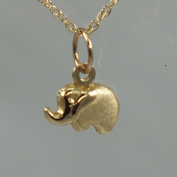 Dainty Elephant Charm, 14k Solid Gold Elephant Charm, Gold Elephant Charm, Solid Gold Animal Charm