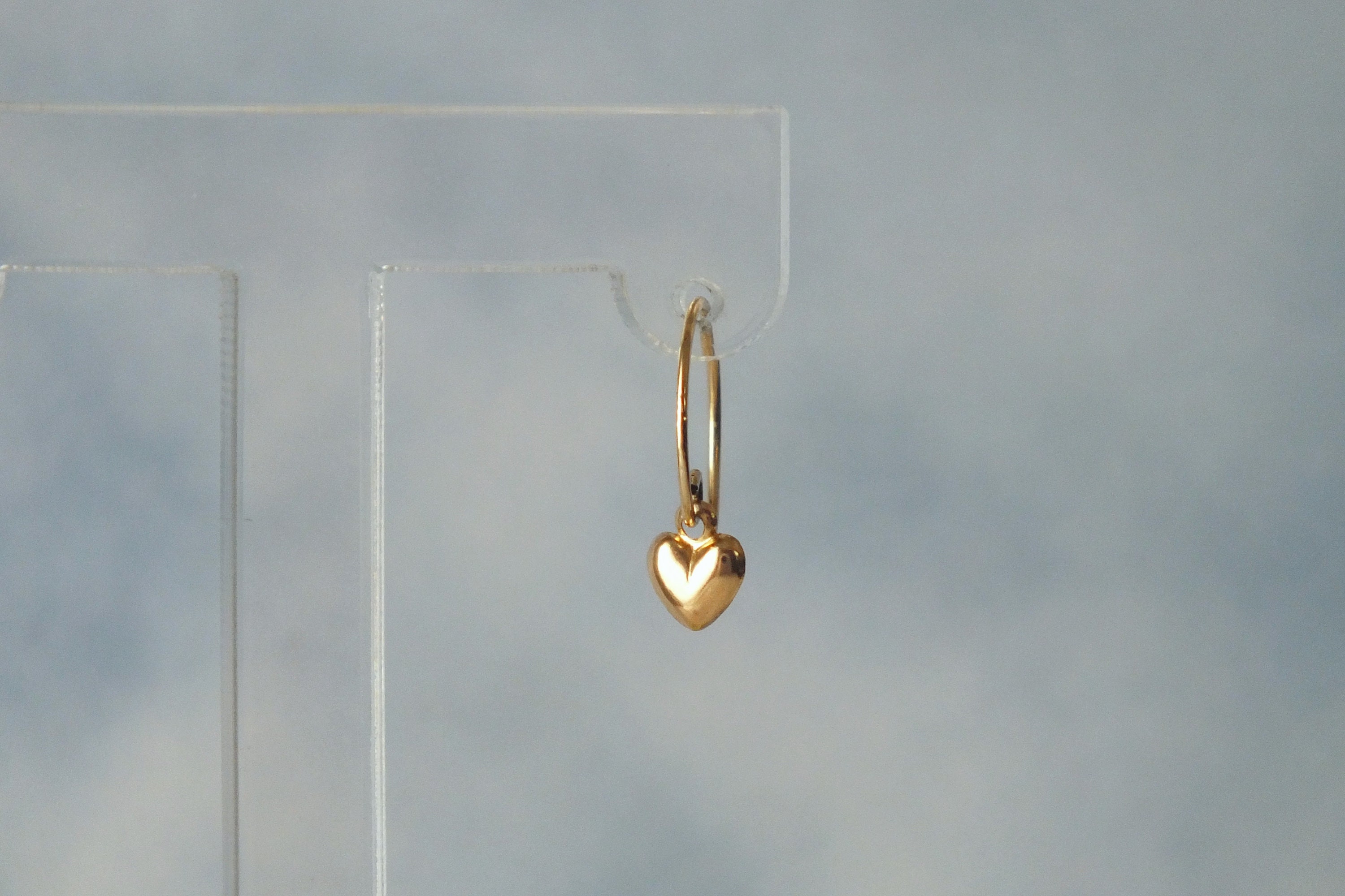Heart Huggie Hoop Earrings, 14k Solid Gold Heart Hoop Earrings, Gold