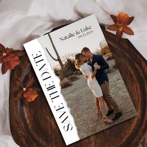 Minimalist Save the Date Template with Photo, Modern Save the Date, Printable Save the Date, Save the Date Digital, Editable Template, A1