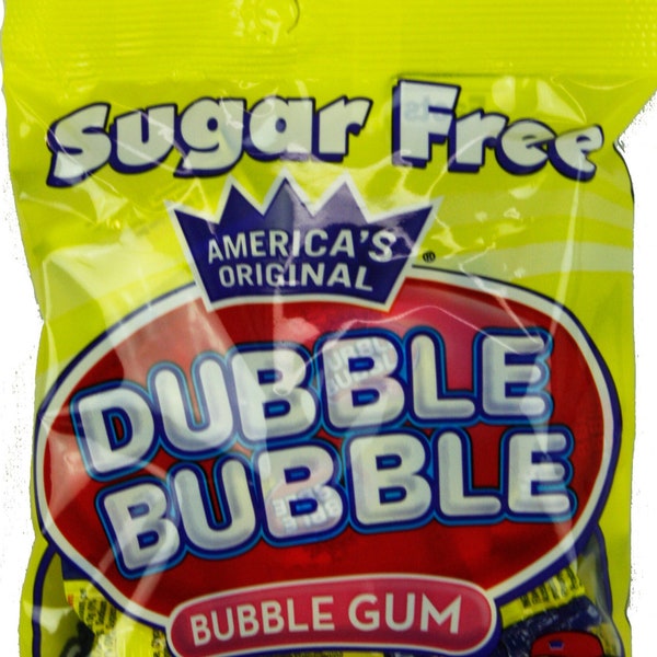 Dubble Bubble Sugar Free Gum 3.25 oz Bag Peanut & Gluten Free LOW CARB