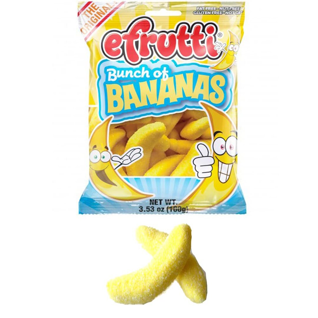 NEW Efrutti Bunch of Bananas Gummi Gummy Candy 3.5 Oz Gluten/fat/nut