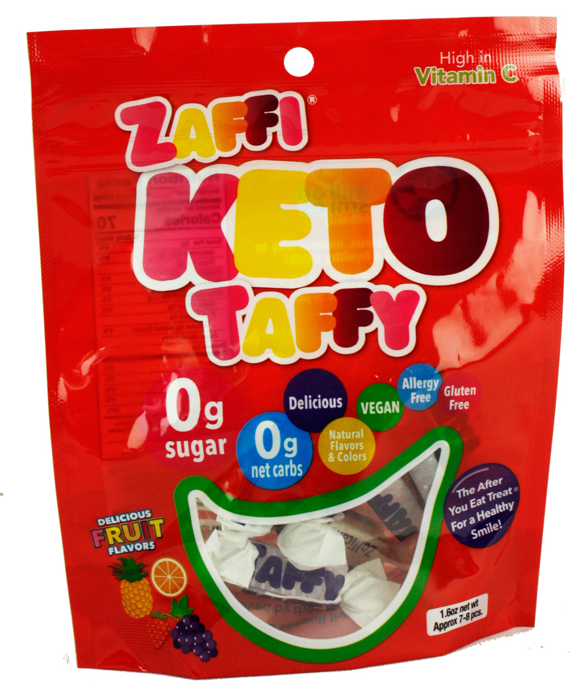 2 Pack Zaffi Keto Taffy Resealable Bag 1.6 Oz Ea Clean Teeth & Snack FREE SHIP Etsy