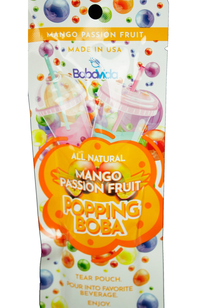 Boba Vida Mango Passion Fruit Popping Boba Pearls 3 Oz W/ Etsy