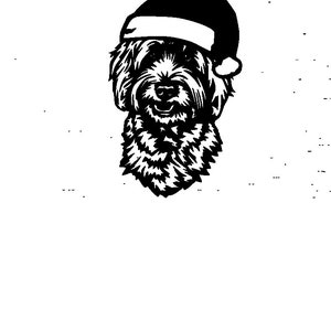 labradoodle  with chirstmas hat silhouette svg / labradoodle png / clip art