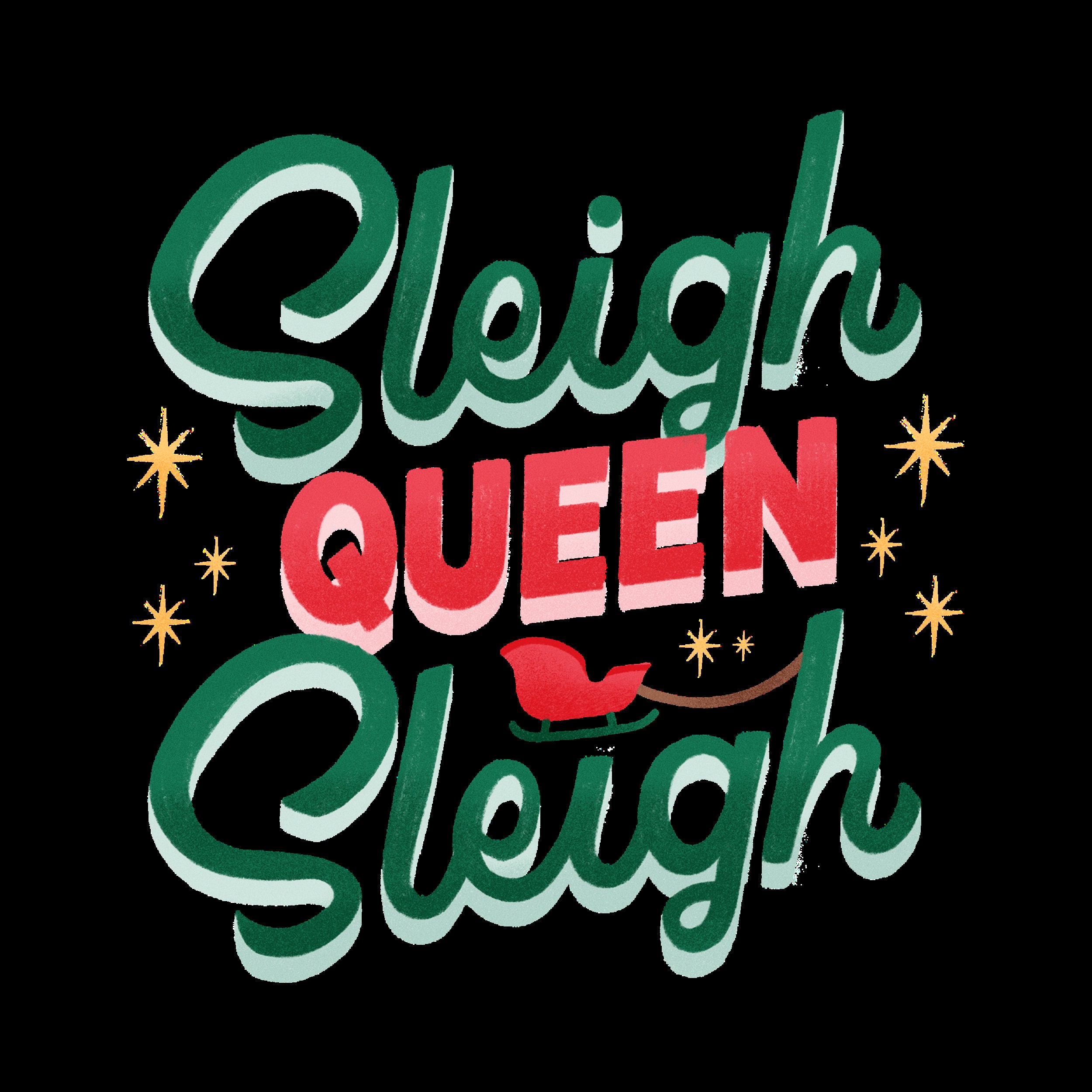 Digital Sleigh Queen Sleigh Svgpdfpng Downloadable File Etsy