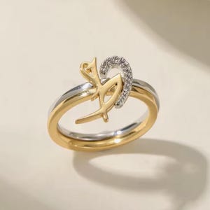 3D Customized NAME Double RING, Personalized Stainless Steel Gold Symbol Ring, ARABIC Font Memorial Jewelry Ring For Her, Eid Gift For Her