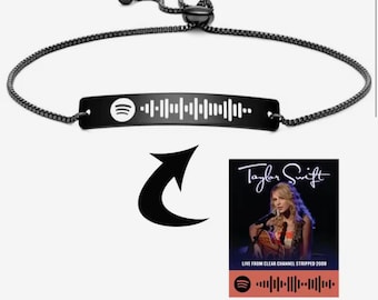 Custom Music SPOTIFY Code Bracelet for Women, Stainless Steel PERSONALIZED Song Code BRACELET, Gifts
