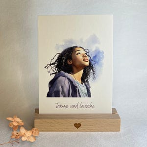 Karte "Traum" - Junge Frau in den Himmel blickend | Einzelkarte | Postkarte DIN A6 | Mutmachkarte |  Glaubenssätze | Affirmation | Geschenk