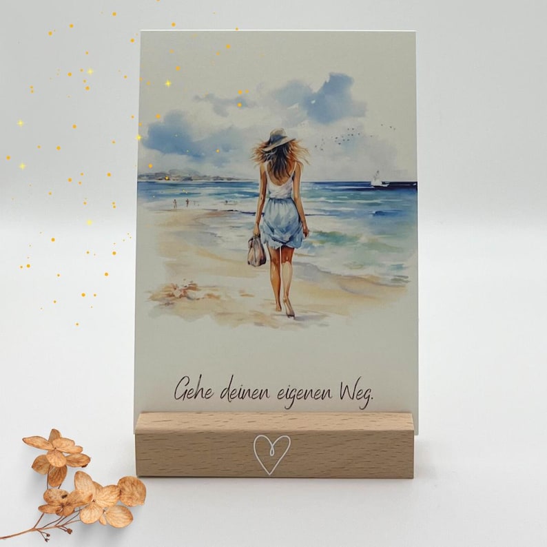 junge Frau am Strand, Achtsamkeitskarte, Affirmationskarte, Affirmationen, Teenager, Jugendliche, Achtsamkeitsset
