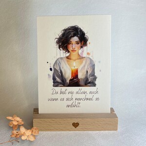 Karte "Kerze" - Junge Frau mit Kerze | Einzelkarte Teens | Postkarte DIN A6 | Mutmachkarte |  Glaubenssätze | Affirmation | Geschenk