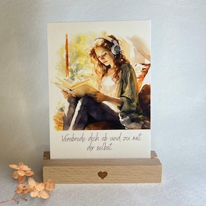 Karte "Zeit für dich" - Lesende junge Frau | Einzelkarte | Teens | Postkarte DIN A6 | Mutmachkarte |  Glaubenssätze | Affirmation | Geschenk