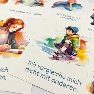 Lernimpulse, Lernkarten-Auswahl für Schülerinnen und Schüler | 8er Set I Karten | DIN A6 | Glaubenssätze | positive Affirmationen | Geschenk