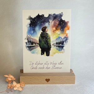 Karte "Polarlichter" - Greife nach den Sternen | Einzelkarte | Postkarte DIN A6 | Mutmachkarte |  Glaubenssätze | Affirmation | Geschenk