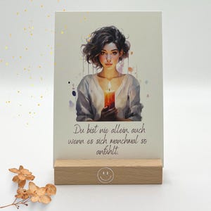 junge Frau mit Kerze, Achtsamkeitskarte, Affirmationskarte, Affirmationen, Teenager, Jugendliche, Achtsamkeitsset