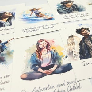 Achtsamkeitskarten für Jugendliche | 20er Set I Mädchen & Jungen I Teens | Mutmachkarten | Glaubenssätze | positive Affirmationen | Geschenk