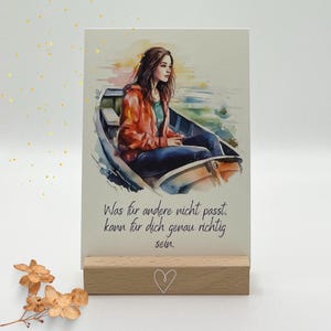 junge Frau im Boot, Achtsamkeitskarte, Affirmationskarte, Affirmationen, Teenager, Jugendliche, Achtsamkeitsset